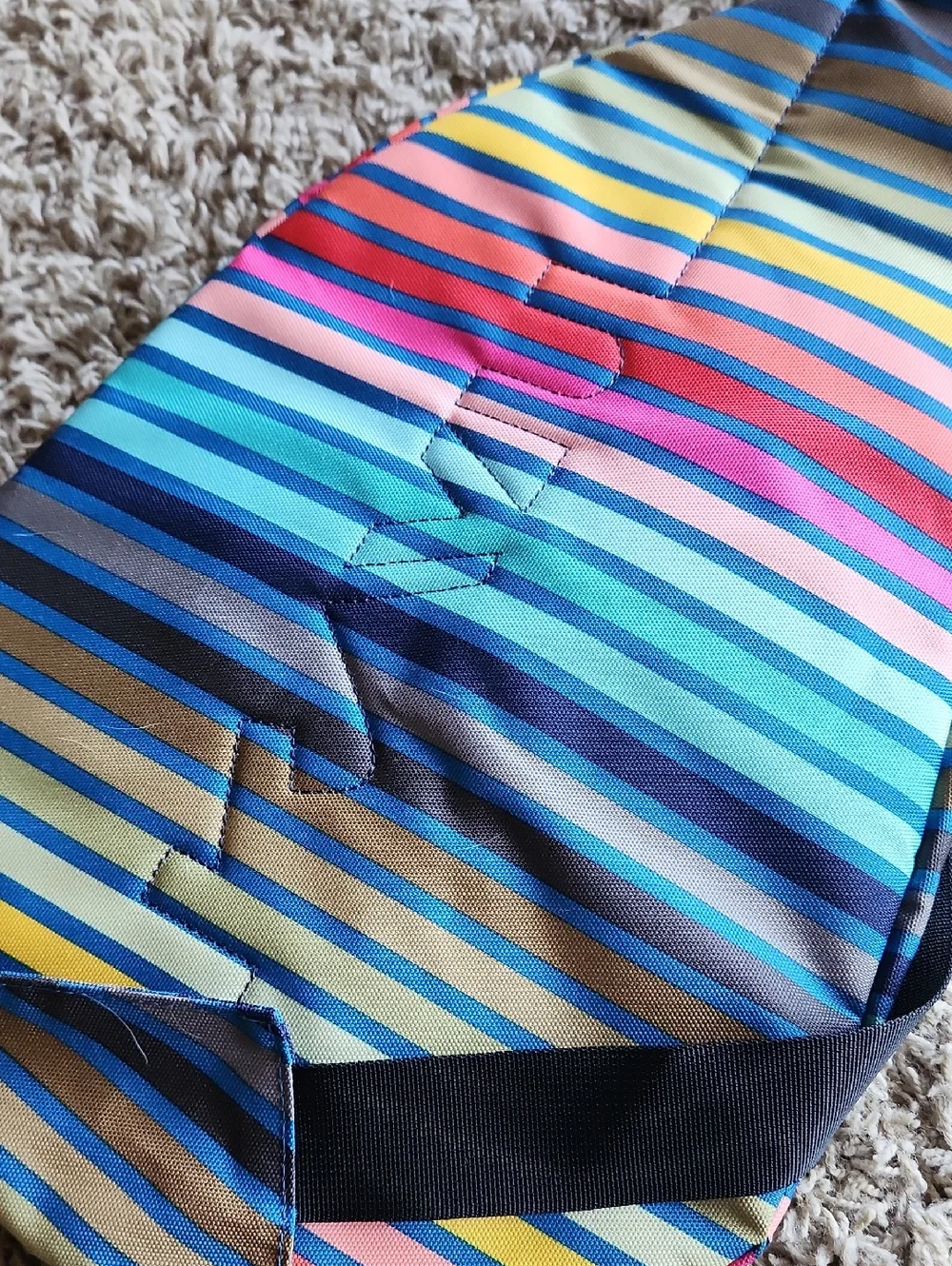 Kavu Large Striped Sling Bag - Blue, Pink, Yellow, Green - Picture 2 of 8
